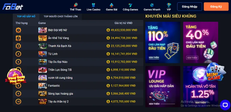Tổng quan các loại khuyến mãi tại VIPWIN777